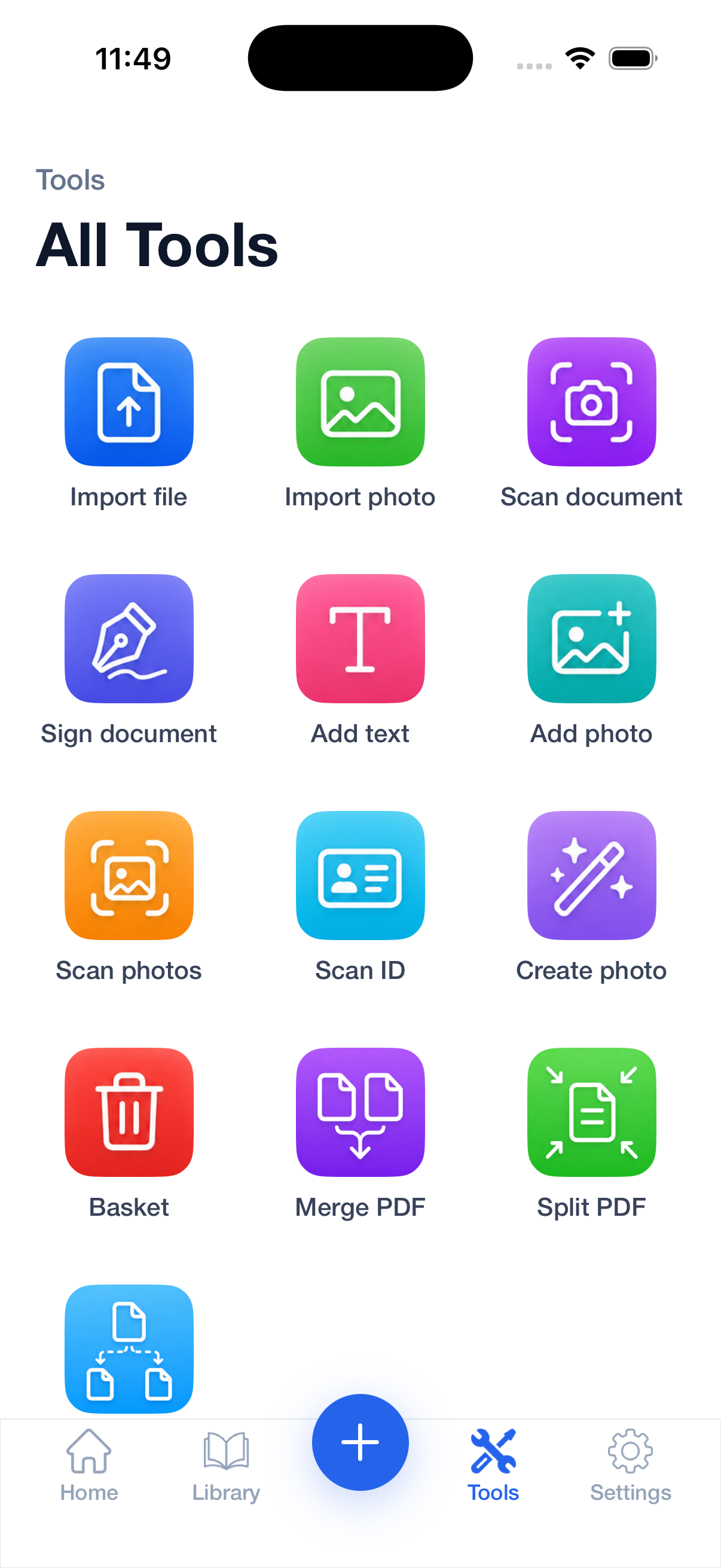 Foldr tools screen
